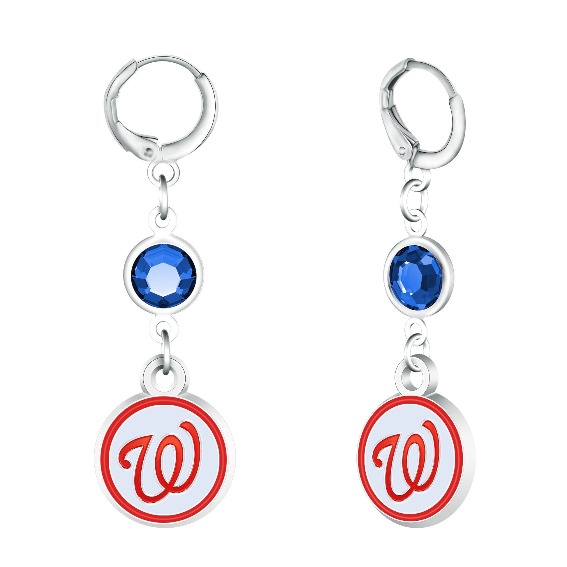 MLB Beaded Dangle Hoop Earrings - Gamedays Gear - Washington Nationals