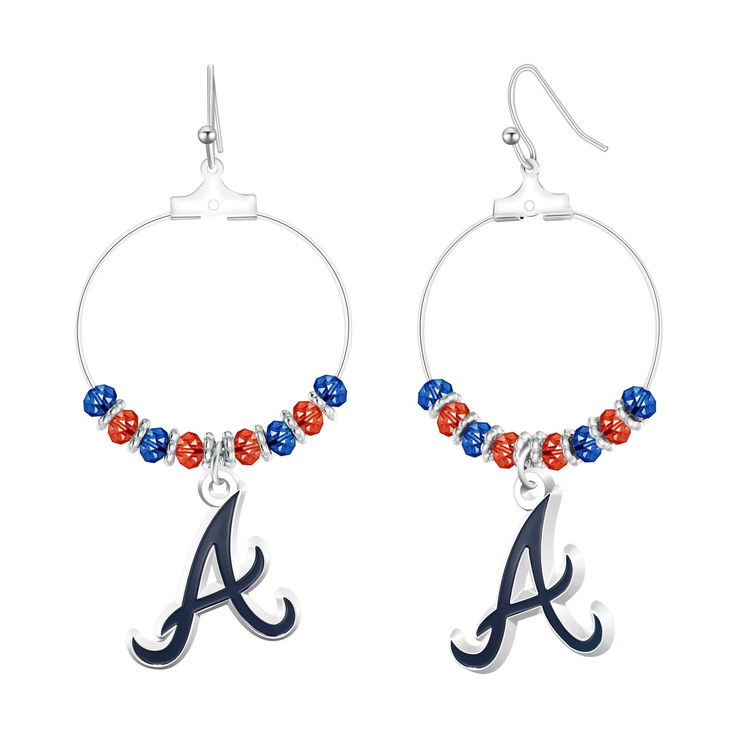 MLB Beaded Hoop Earrings - Gamedays Gear - Atlanta Braves