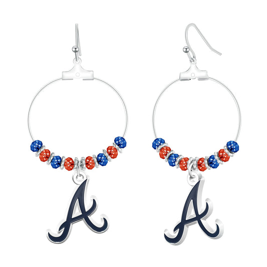 MLB Beaded Hoop Earrings - Gamedays Gear - Los Angeles Dodgers