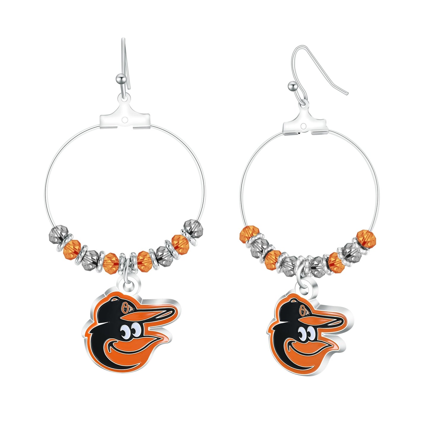 MLB Beaded Hoop Earrings - Gamedays Gear - Baltimore Orioles