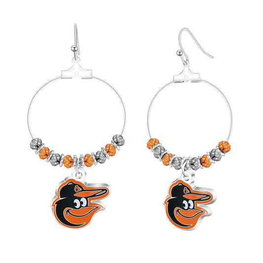 MLB Beaded Hoop Earrings - Gamedays Gear - Los Angeles Dodgers