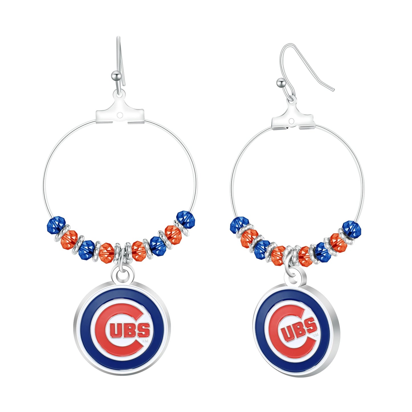 MLB Beaded Hoop Earrings - Gamedays Gear - Chicago Cubs