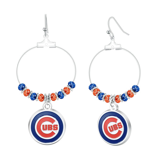 MLB Beaded Hoop Earrings - Gamedays Gear - Los Angeles Dodgers