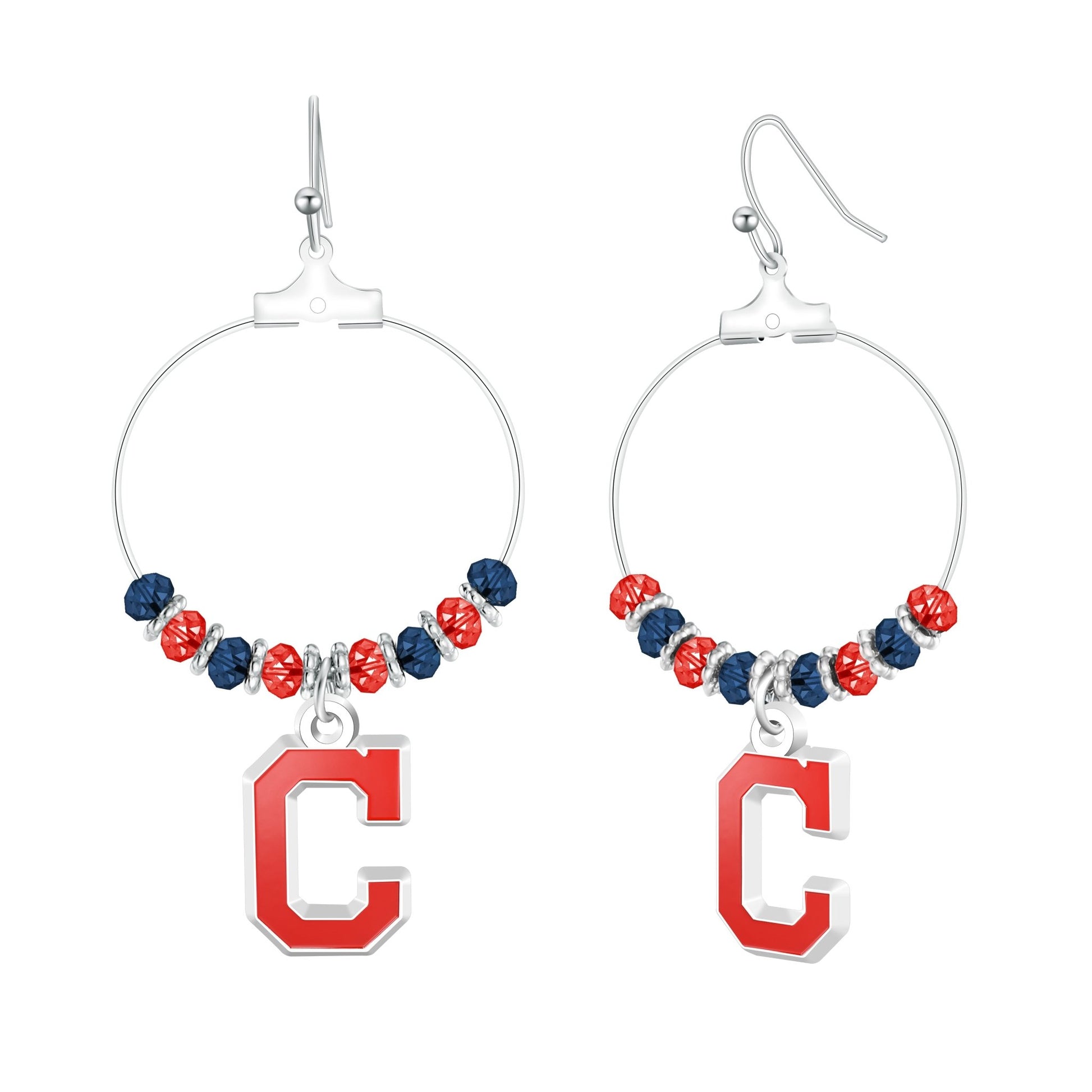 MLB Beaded Hoop Earrings - Gamedays Gear - Cleveland Guardians