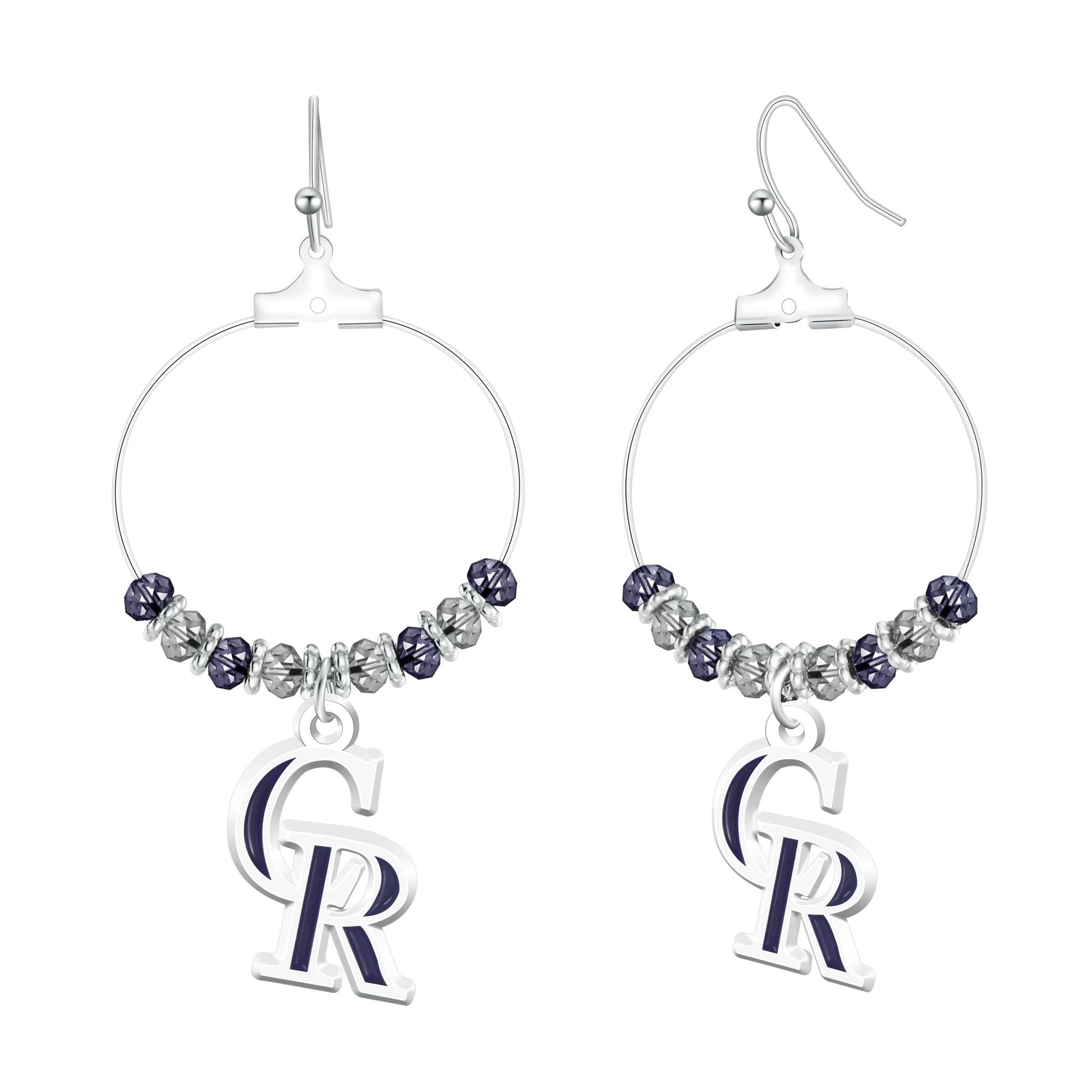 MLB Beaded Hoop Earrings - Gamedays Gear - Colorado Rockies