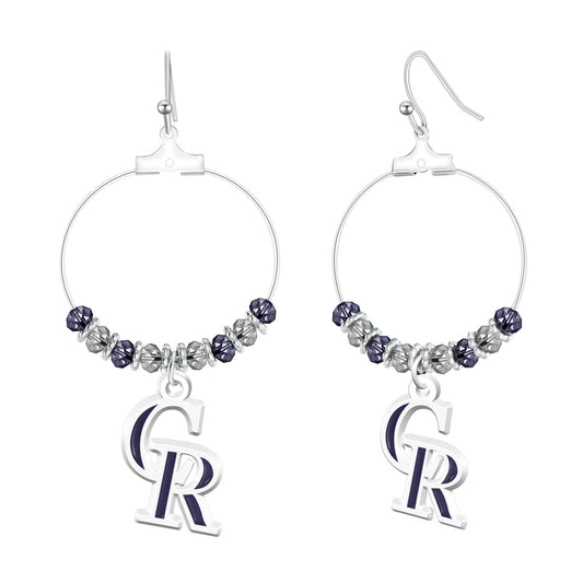 MLB Beaded Hoop Earrings - Gamedays Gear - Los Angeles Dodgers