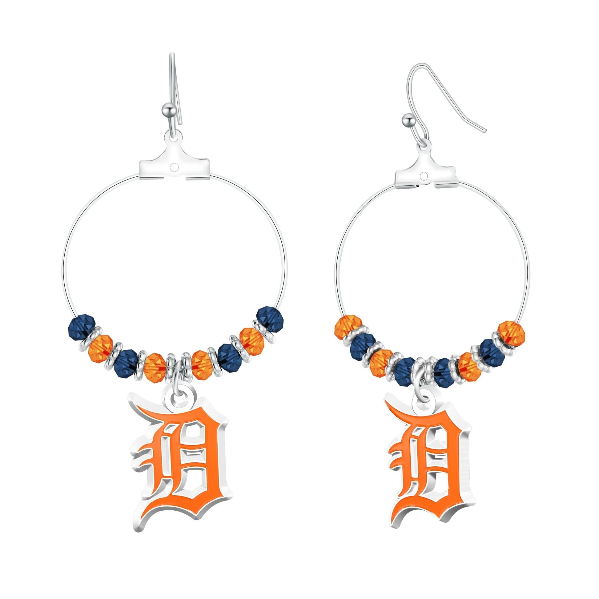 MLB Beaded Hoop Earrings - Gamedays Gear - Detroit Tigers