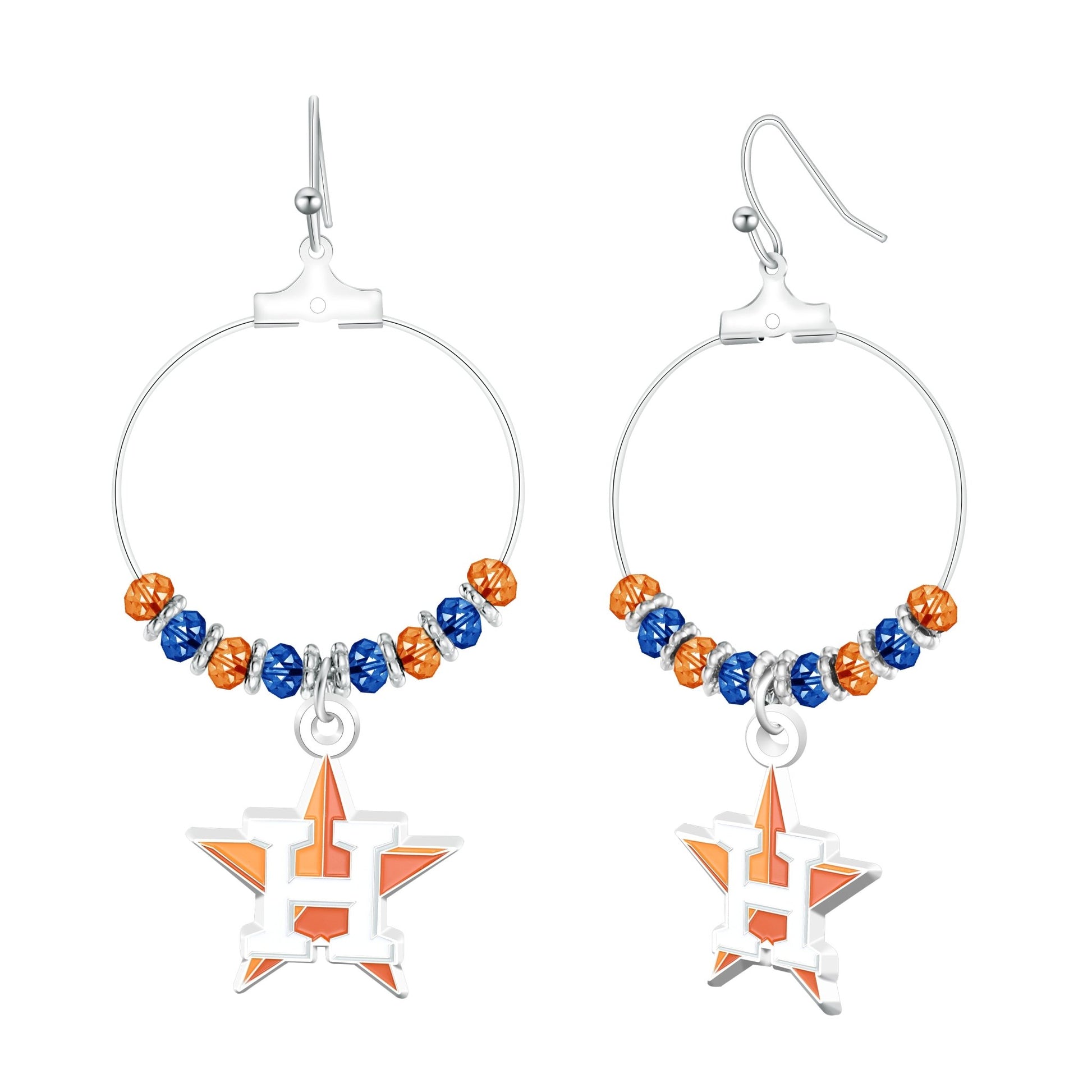 MLB Beaded Hoop Earrings - Gamedays Gear - Houston Astros