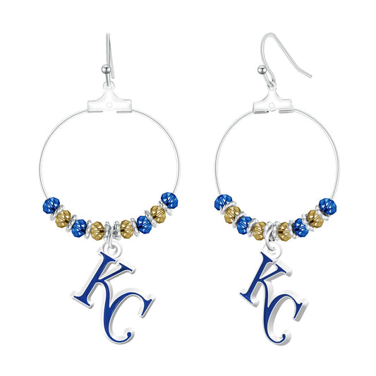 MLB Beaded Hoop Earrings - Gamedays Gear - Los Angeles Dodgers