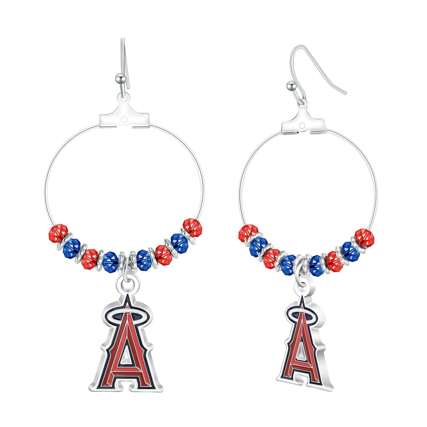 MLB Beaded Hoop Earrings - Gamedays Gear - Los Angeles Angels