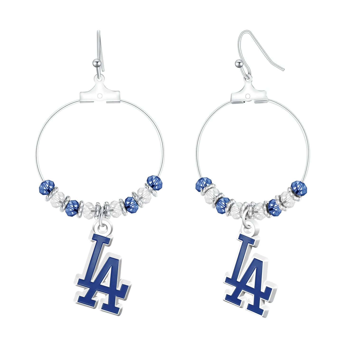 MLB Beaded Hoop Earrings - Gamedays Gear - Los Angeles Dodgers