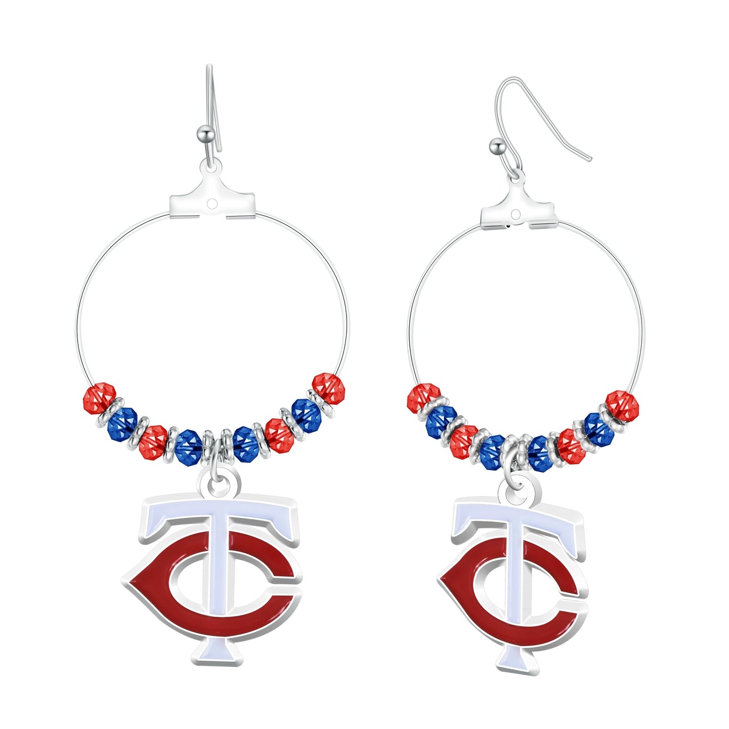 MLB Beaded Hoop Earrings - Gamedays Gear - Minnesota Twins