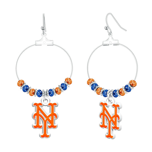 MLB Beaded Hoop Earrings - Gamedays Gear - Los Angeles Dodgers