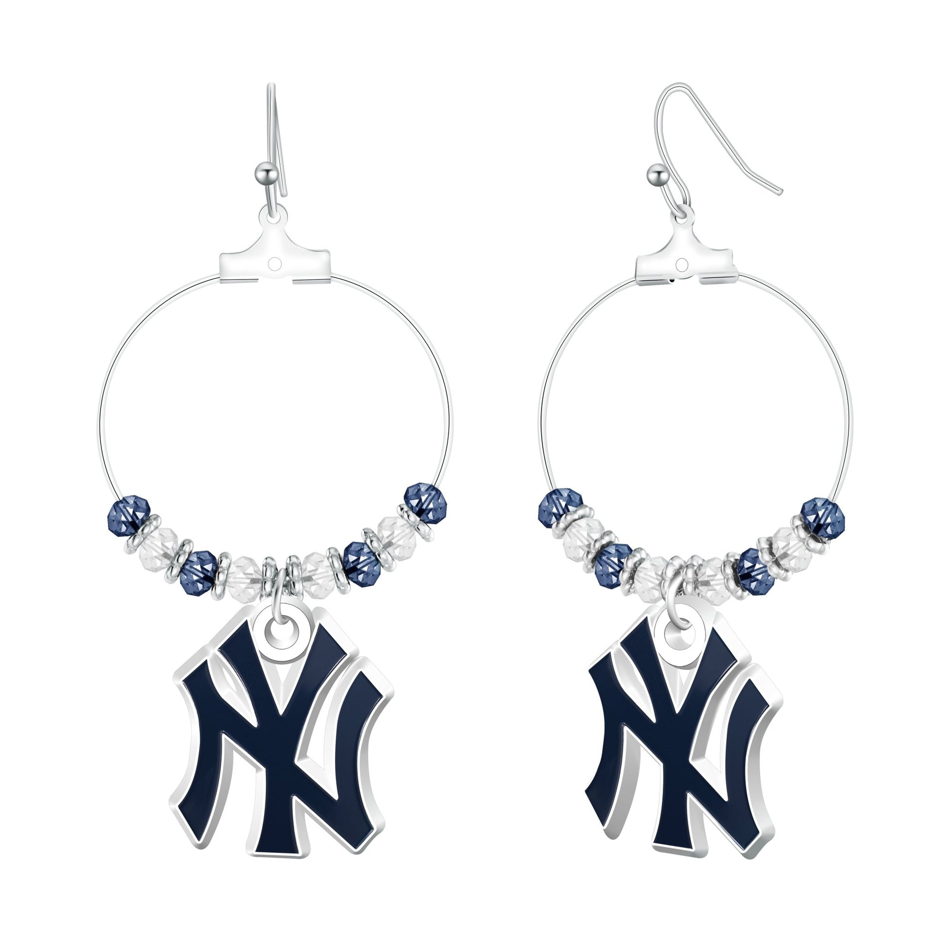 MLB Beaded Hoop Earrings - Gamedays Gear - New York Yankees