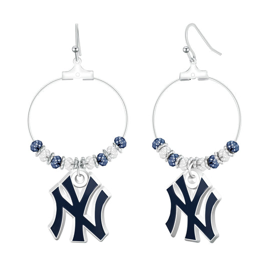 MLB Beaded Hoop Earrings - Gamedays Gear - Los Angeles Dodgers