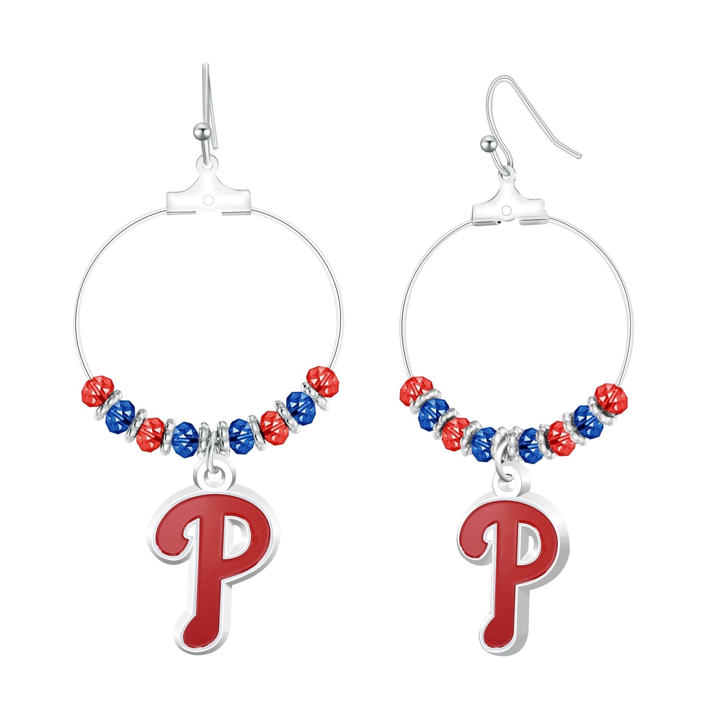 MLB Beaded Hoop Earrings - Gamedays Gear - Philadelphia Phillies