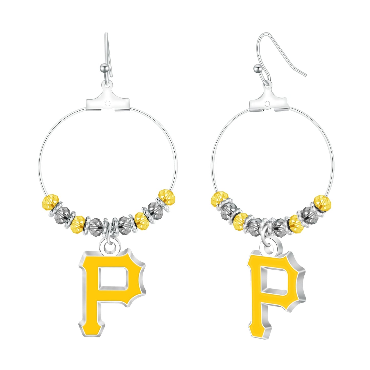 MLB Beaded Hoop Earrings - Gamedays Gear - Pittsburgh Pirates