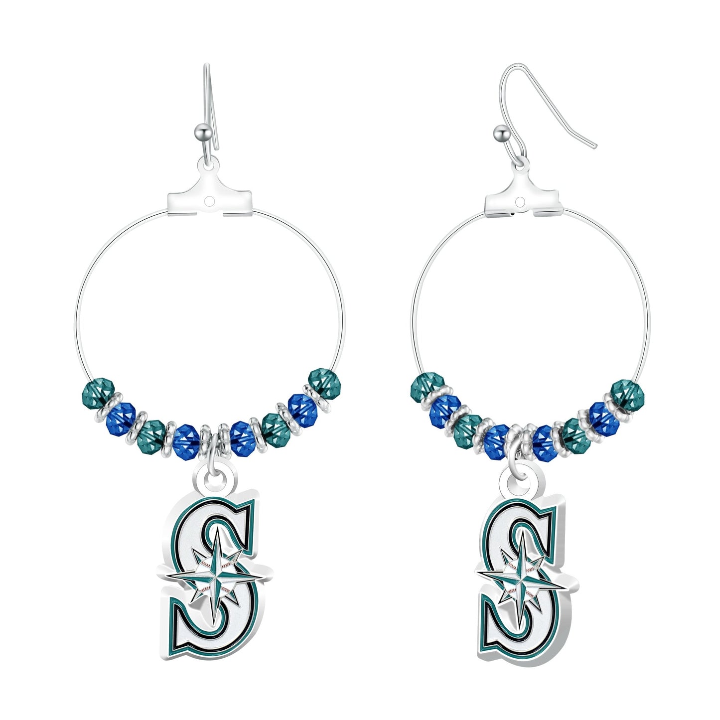 MLB Beaded Hoop Earrings - Gamedays Gear - Seattle Mariners