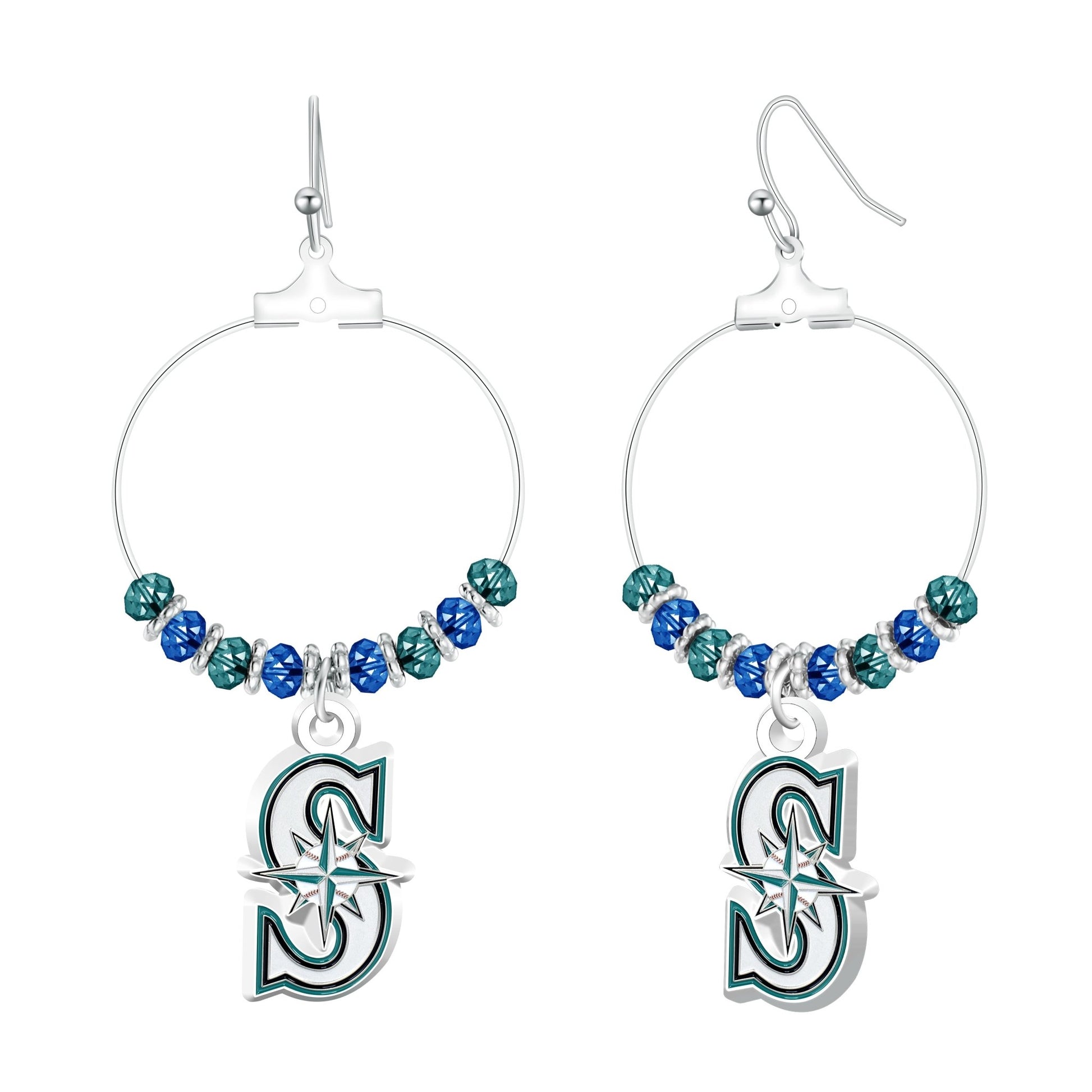 MLB Beaded Hoop Earrings - Gamedays Gear - Seattle Mariners