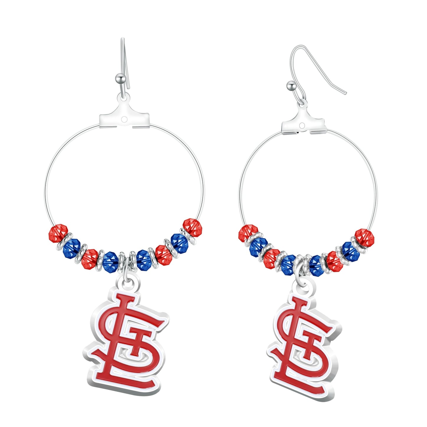 MLB Beaded Hoop Earrings - Gamedays Gear - St. Louis Cardinals