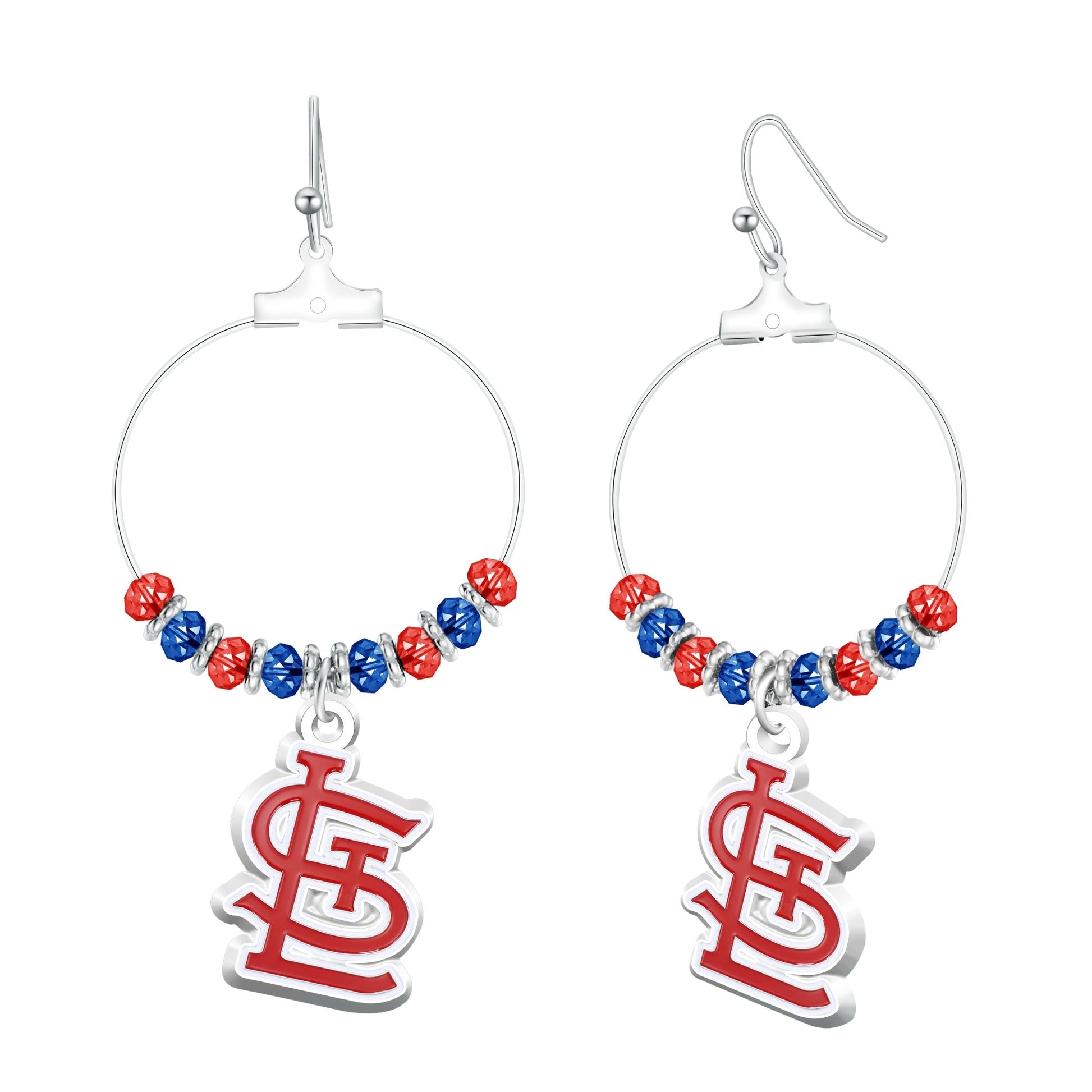 MLB Beaded Hoop Earrings - Gamedays Gear - St. Louis Cardinals