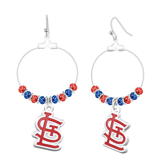 MLB Beaded Hoop Earrings - Gamedays Gear - Los Angeles Dodgers