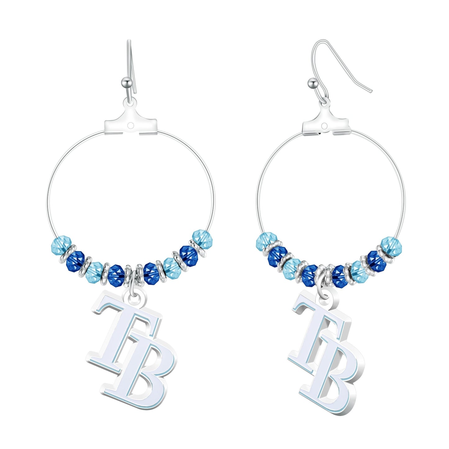 MLB Beaded Hoop Earrings - Gamedays Gear - Tampa Bay Rays