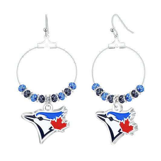 MLB Beaded Hoop Earrings - Gamedays Gear - Los Angeles Dodgers