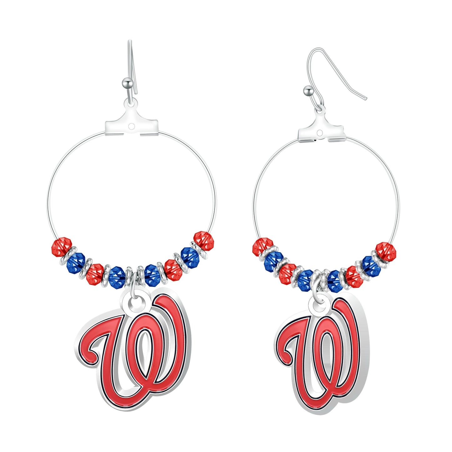 MLB Beaded Hoop Earrings - Gamedays Gear - Washington Nationals