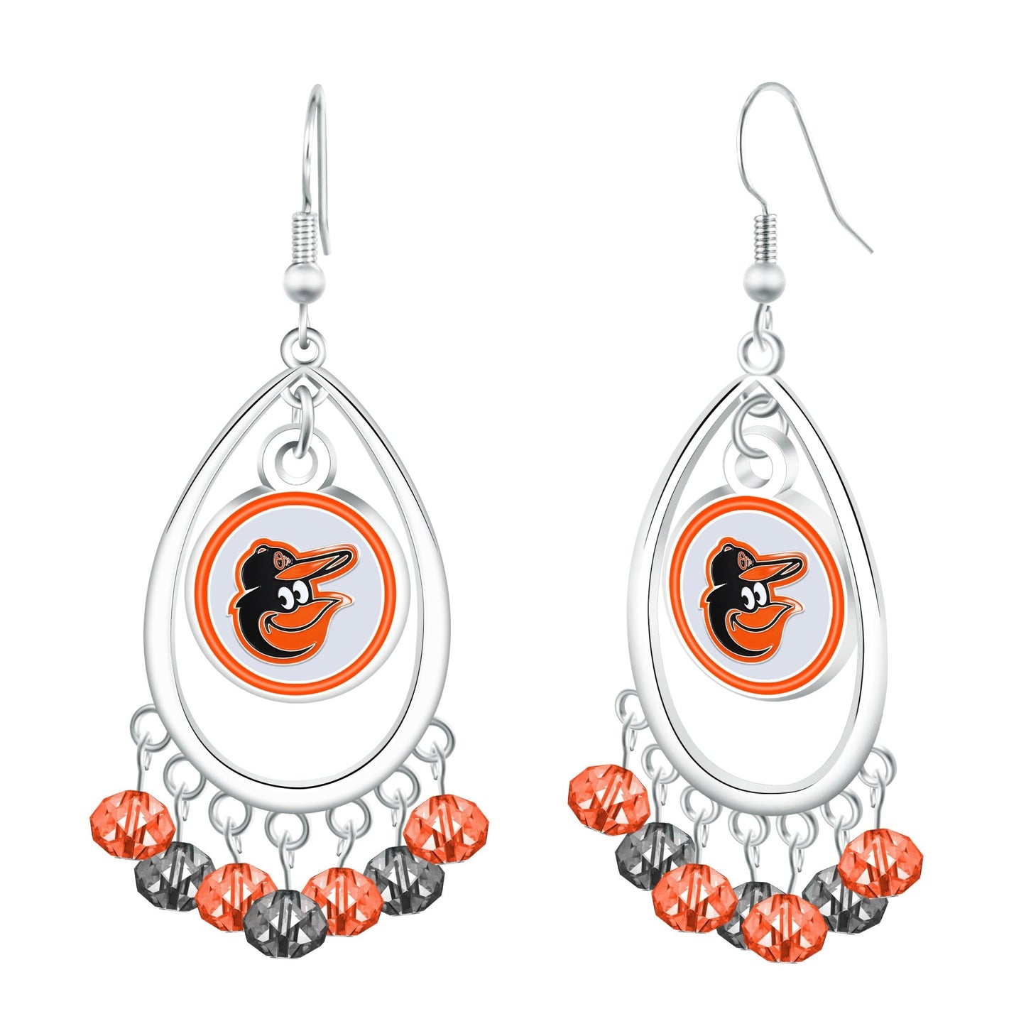 MLB Beaded Teardrop Earrings - Gamedays Gear - Baltimore Orioles