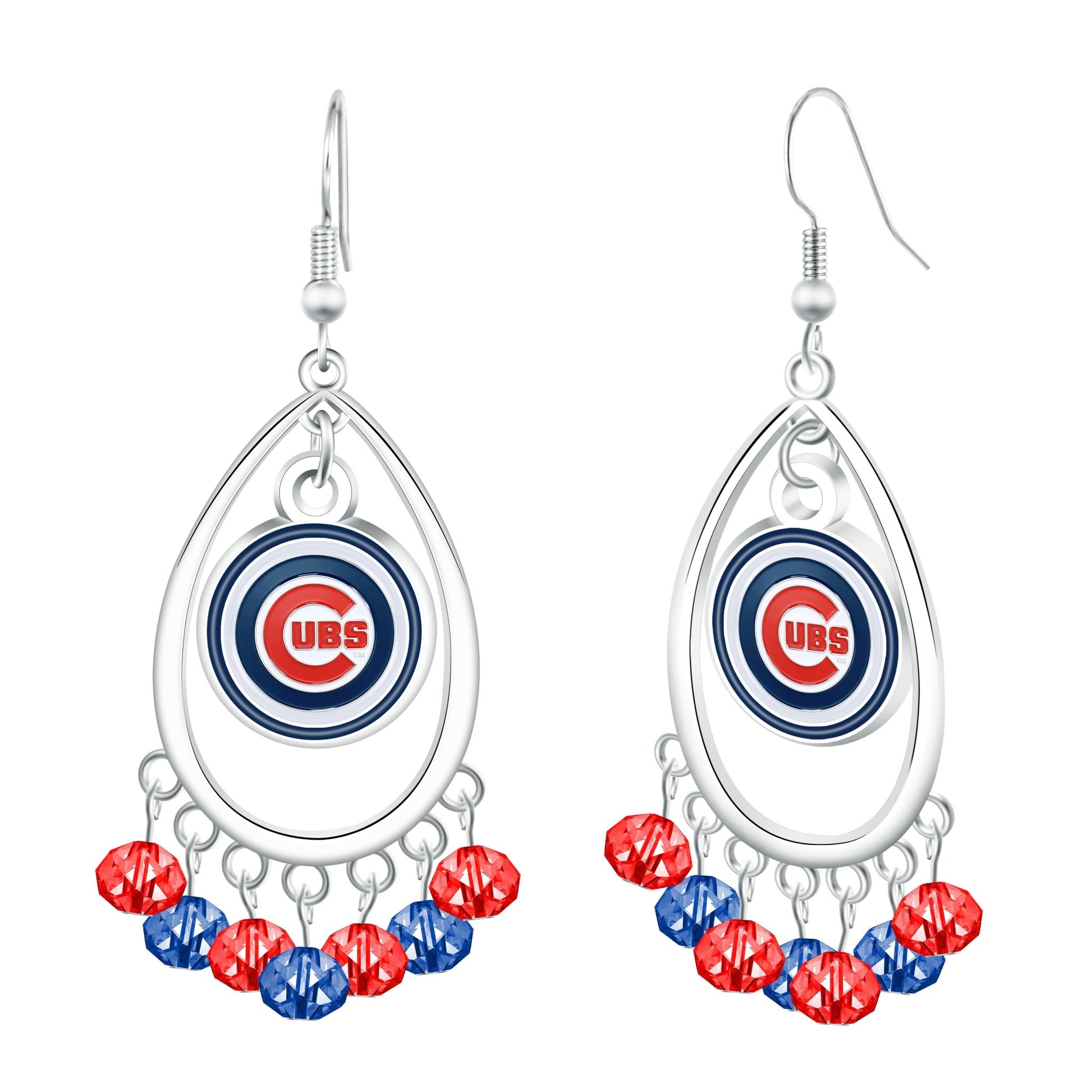 MLB Beaded Teardrop Earrings - Gamedays Gear - Chicago Cubs