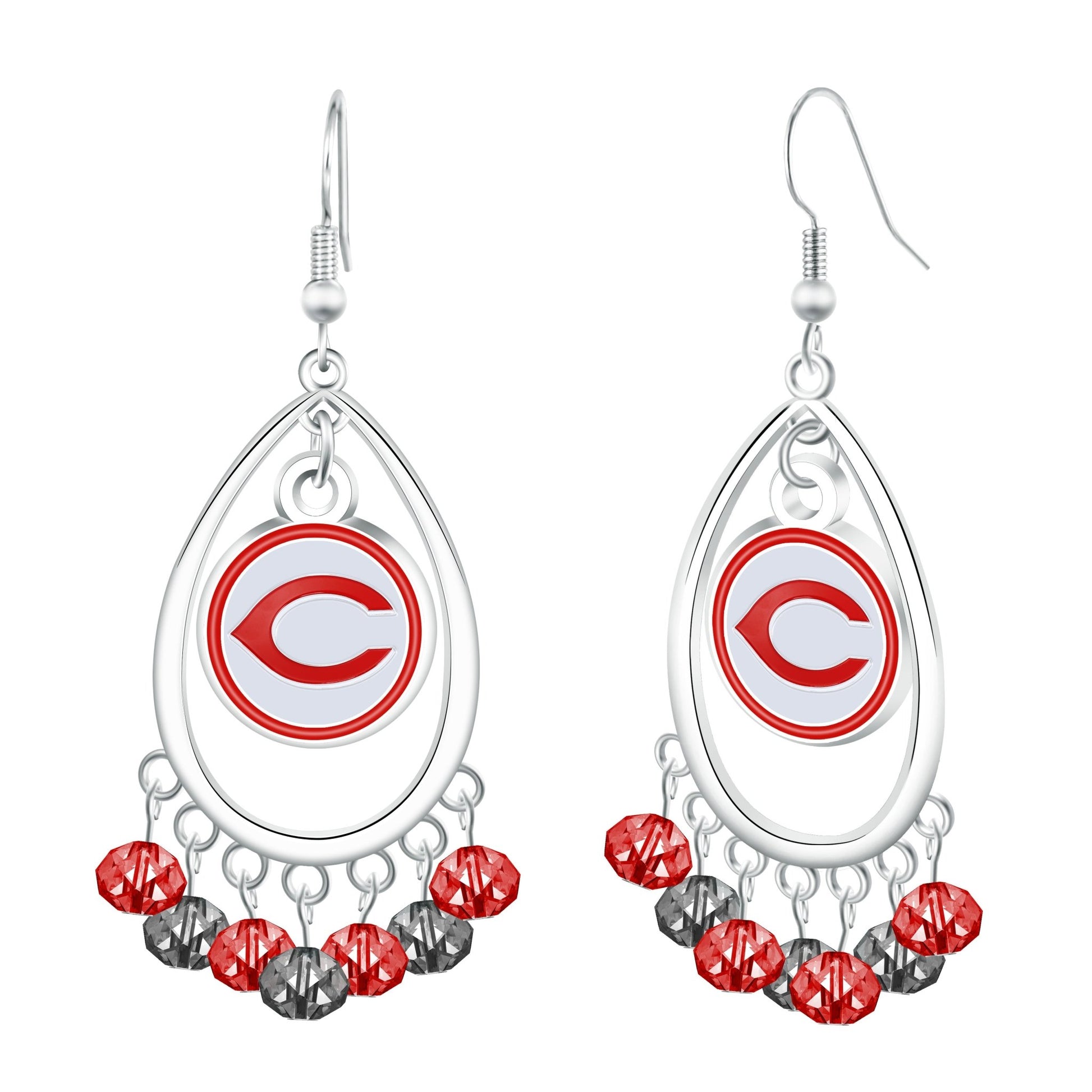 MLB Beaded Teardrop Earrings - Gamedays Gear - Cincinnati Reds