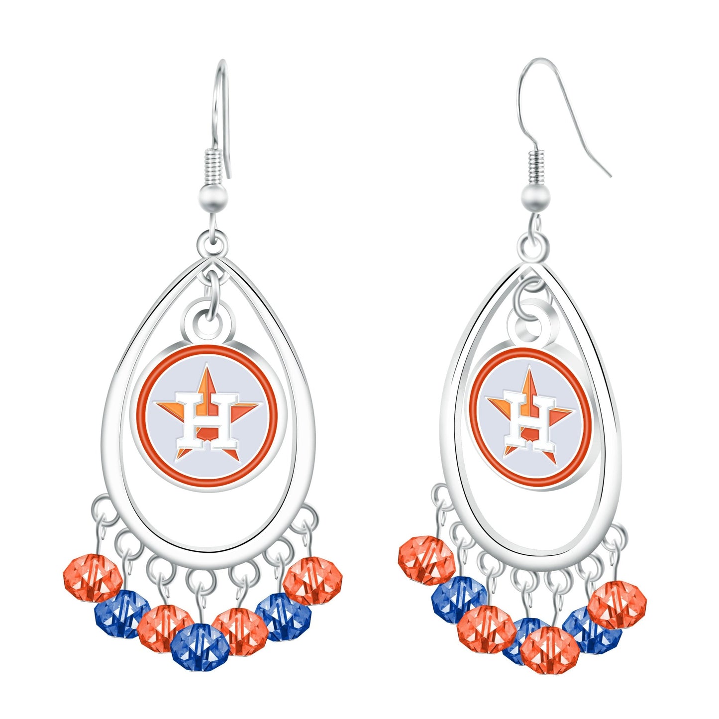 MLB Beaded Teardrop Earrings - Gamedays Gear - Houston Astros