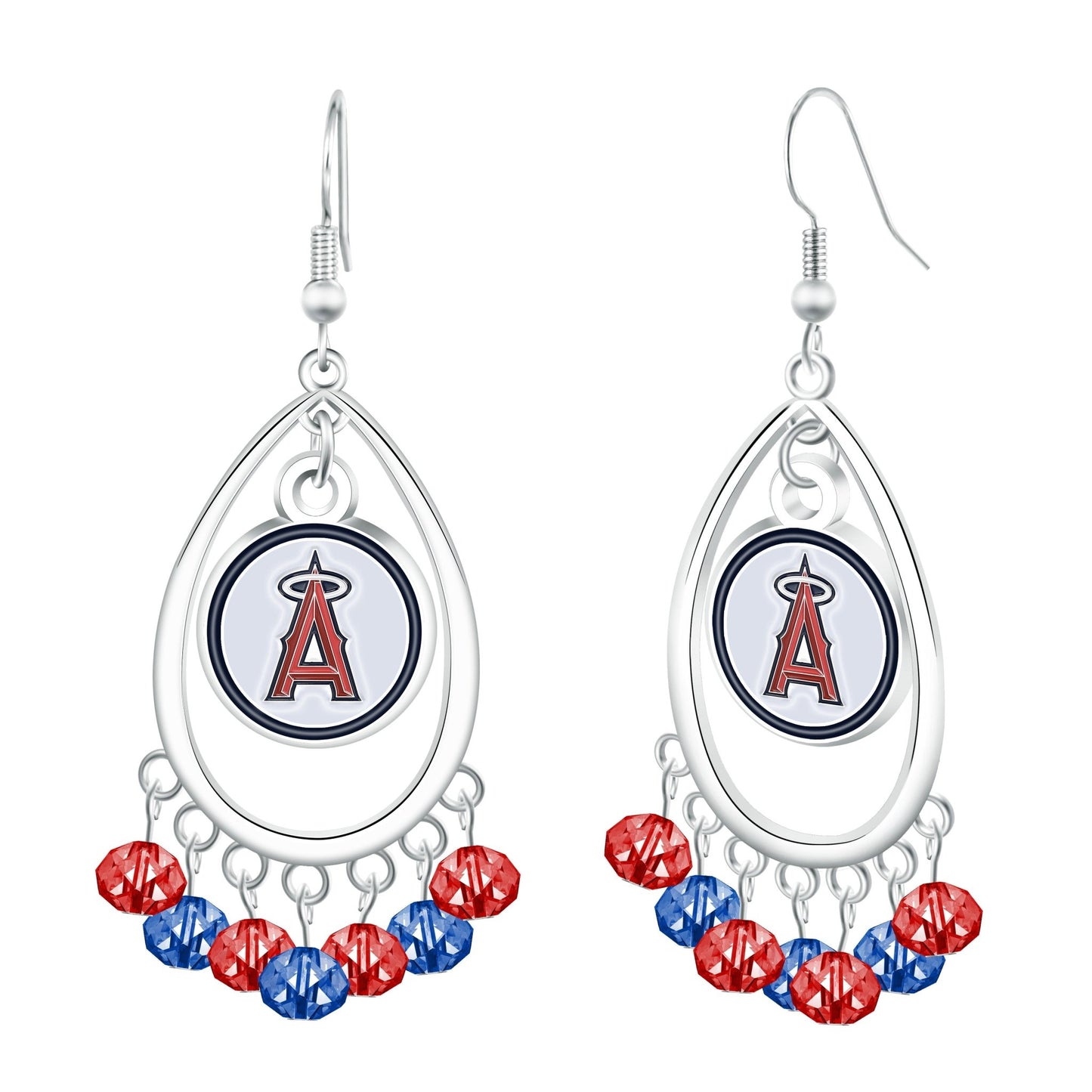 MLB Beaded Teardrop Earrings - Gamedays Gear - Los Angeles Angels