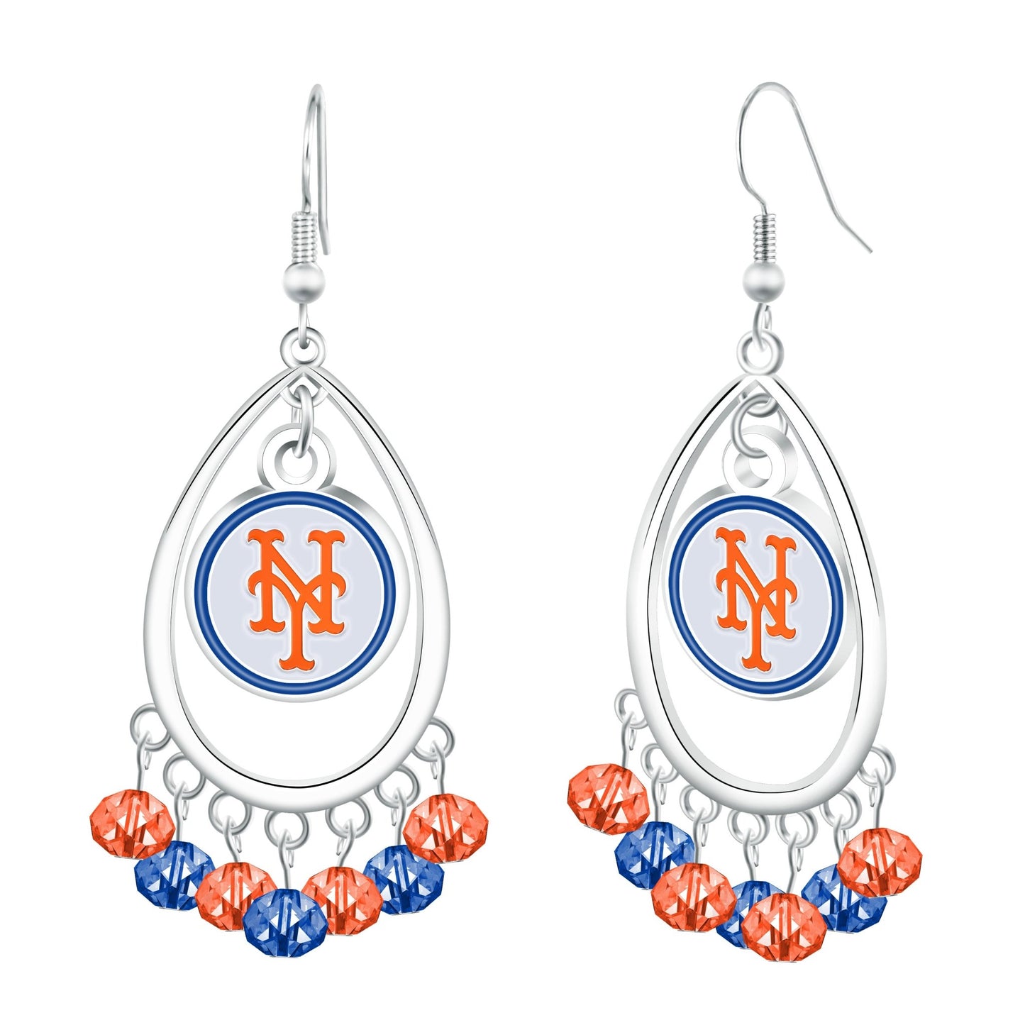 MLB Beaded Teardrop Earrings - Gamedays Gear - New York Mets