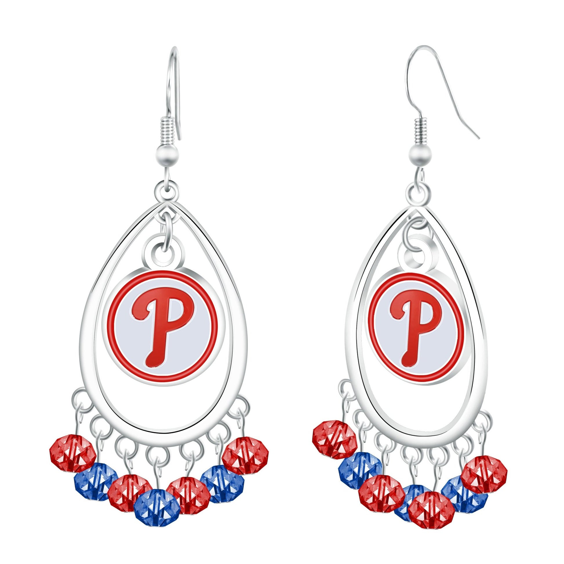 MLB Beaded Teardrop Earrings - Gamedays Gear - Philadelphia Phillies