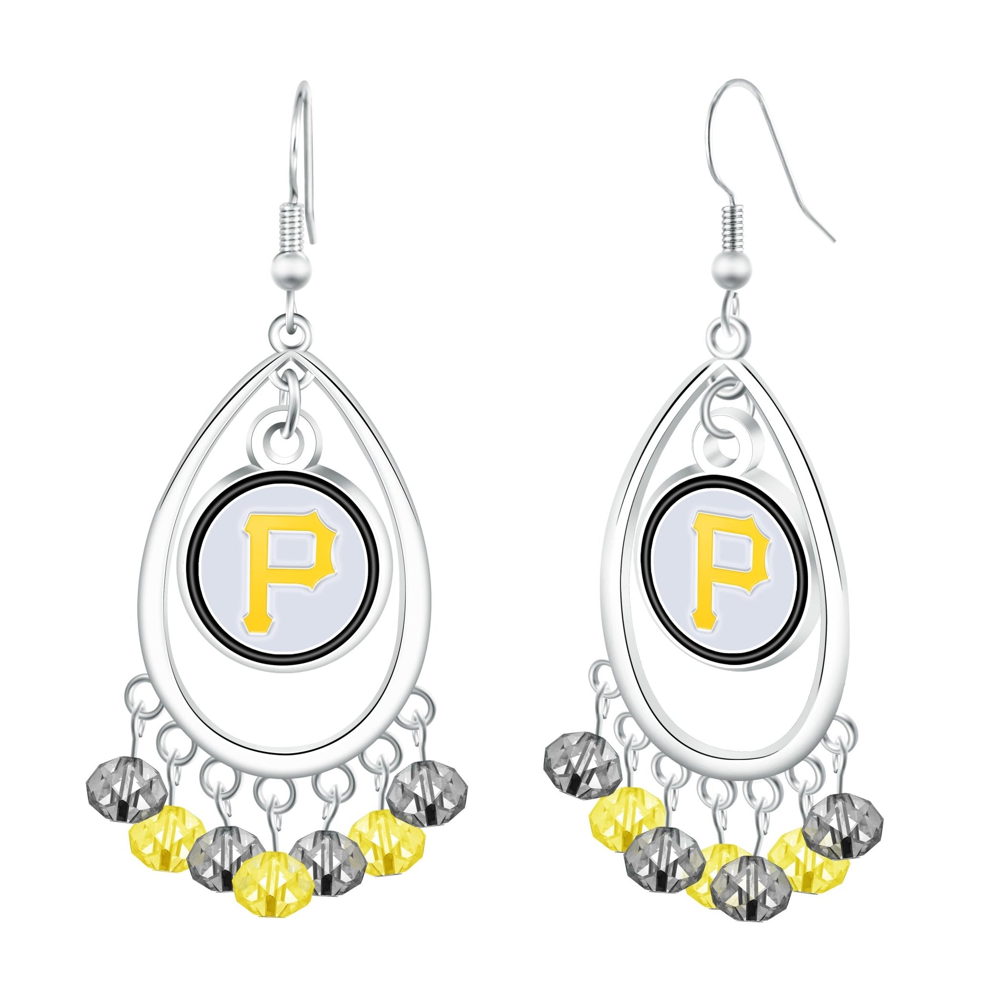 MLB Beaded Teardrop Earrings - Gamedays Gear - Pittsburgh Pirates