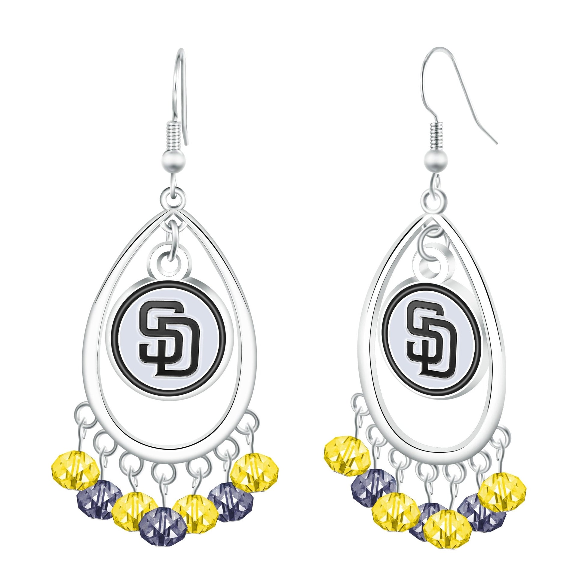 MLB Beaded Teardrop Earrings - Gamedays Gear - San Diego Padres