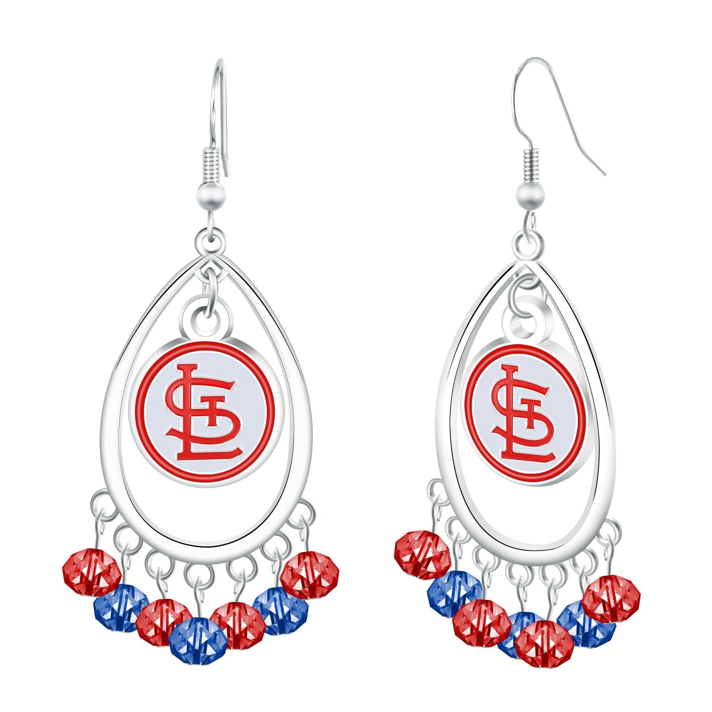 MLB Beaded Teardrop Earrings - Gamedays Gear - St. Louis Cardinals