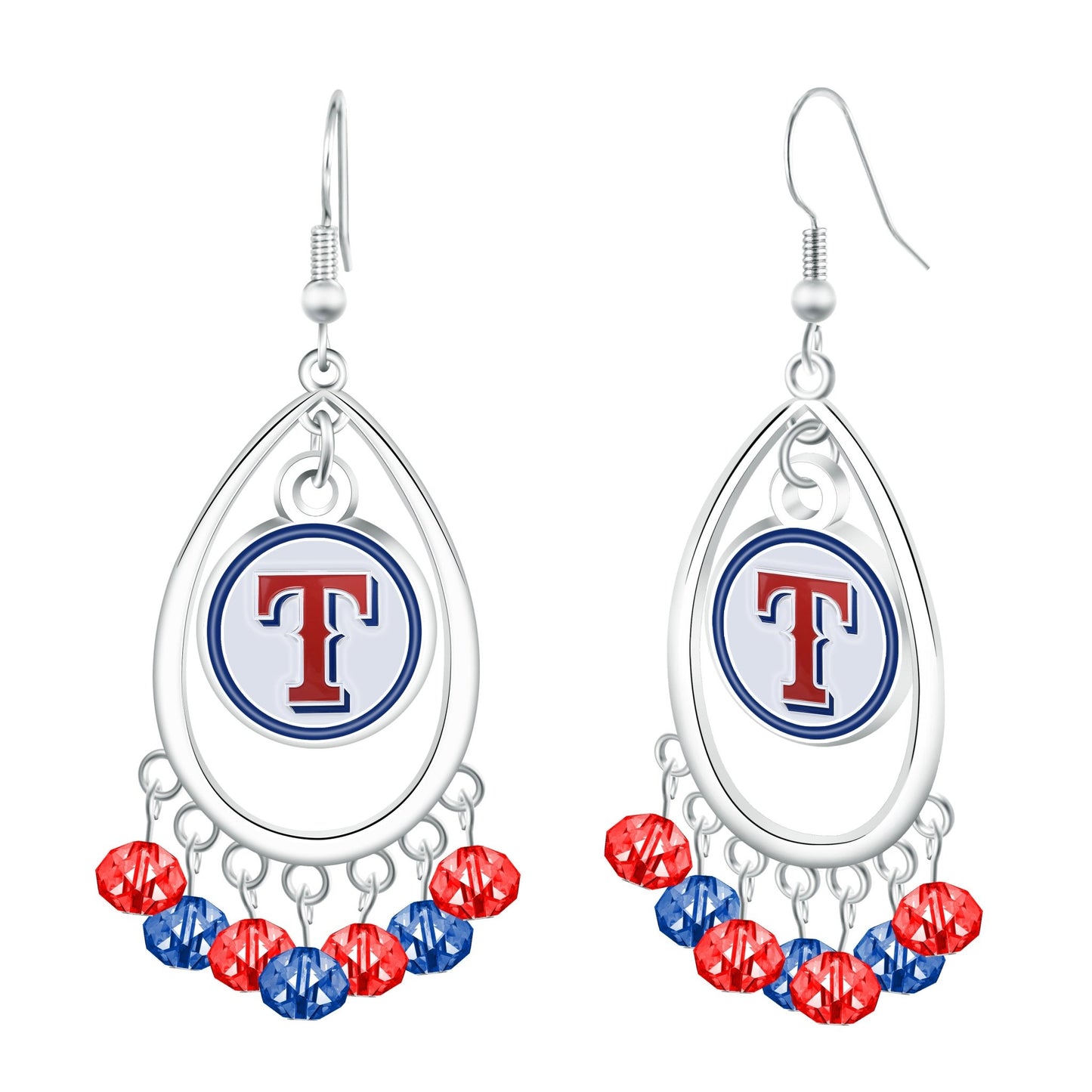 MLB Beaded Teardrop Earrings - Gamedays Gear - Texas Rangers