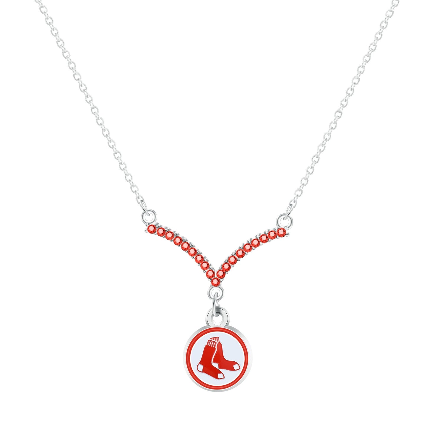 MLB Chevron V Necklace - Gamedays Gear - Boston Red Sox