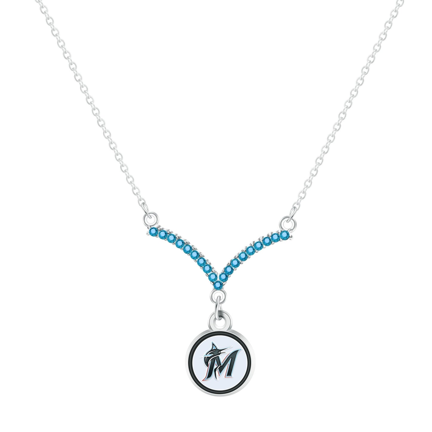 MLB Chevron V Necklace - Gamedays Gear - Miami Marlins