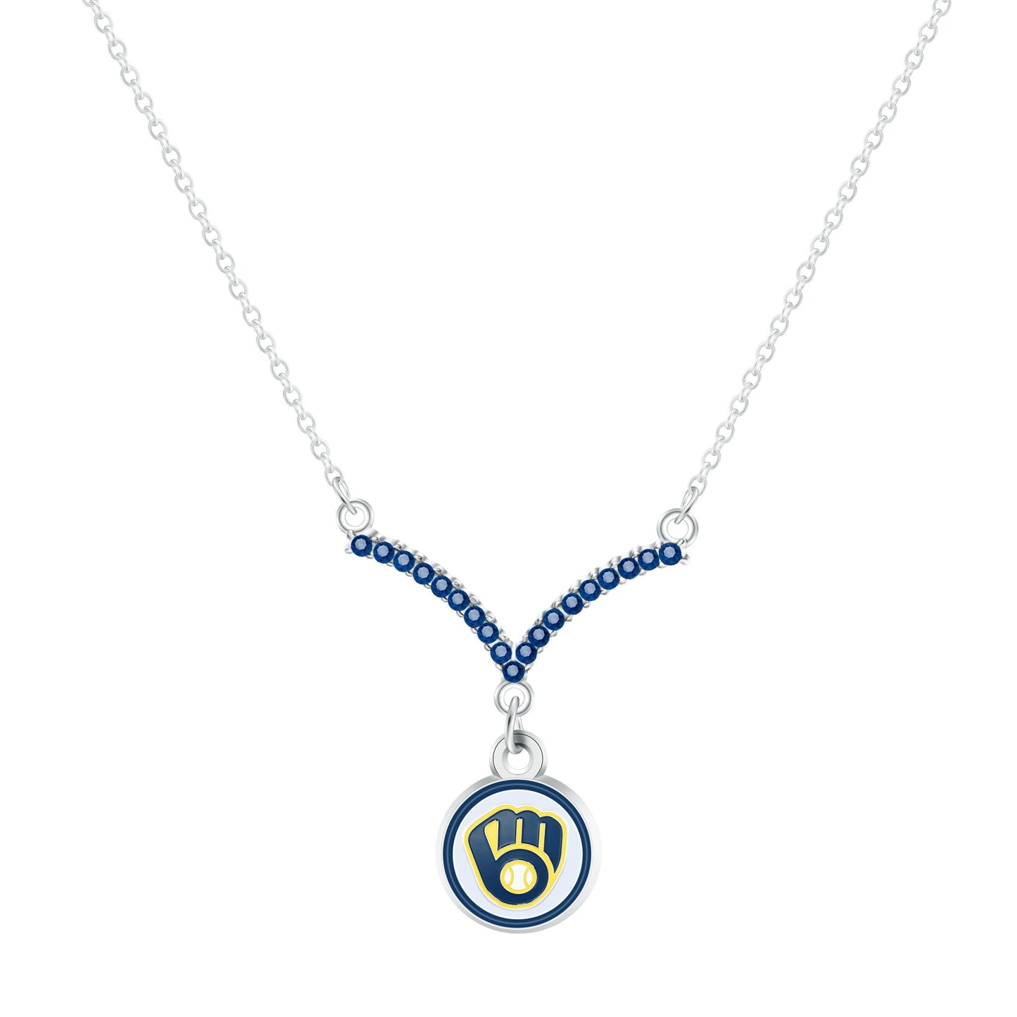 MLB Chevron V Necklace - Gamedays Gear - Milwaukee Brewers