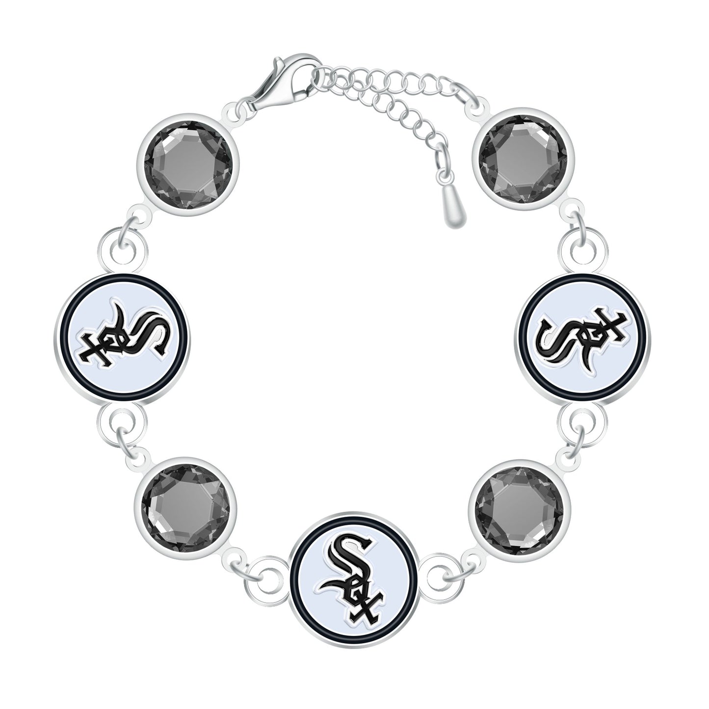 MLB Disc Beaded Bangle Bracelet - Gamedays Gear - Chicago White Sox