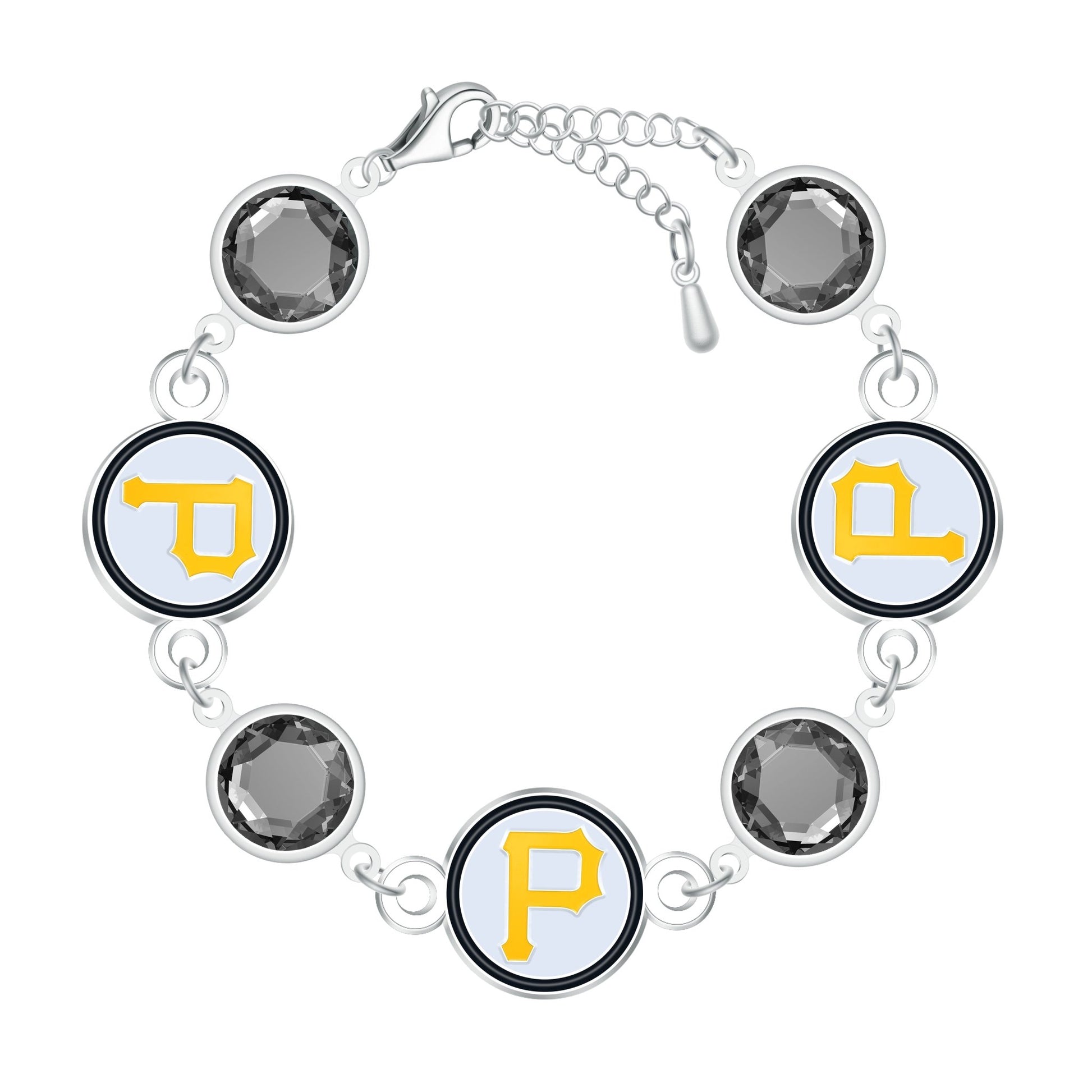 MLB Disc Beaded Bangle Bracelet - Gamedays Gear - Pittsburgh Pirates