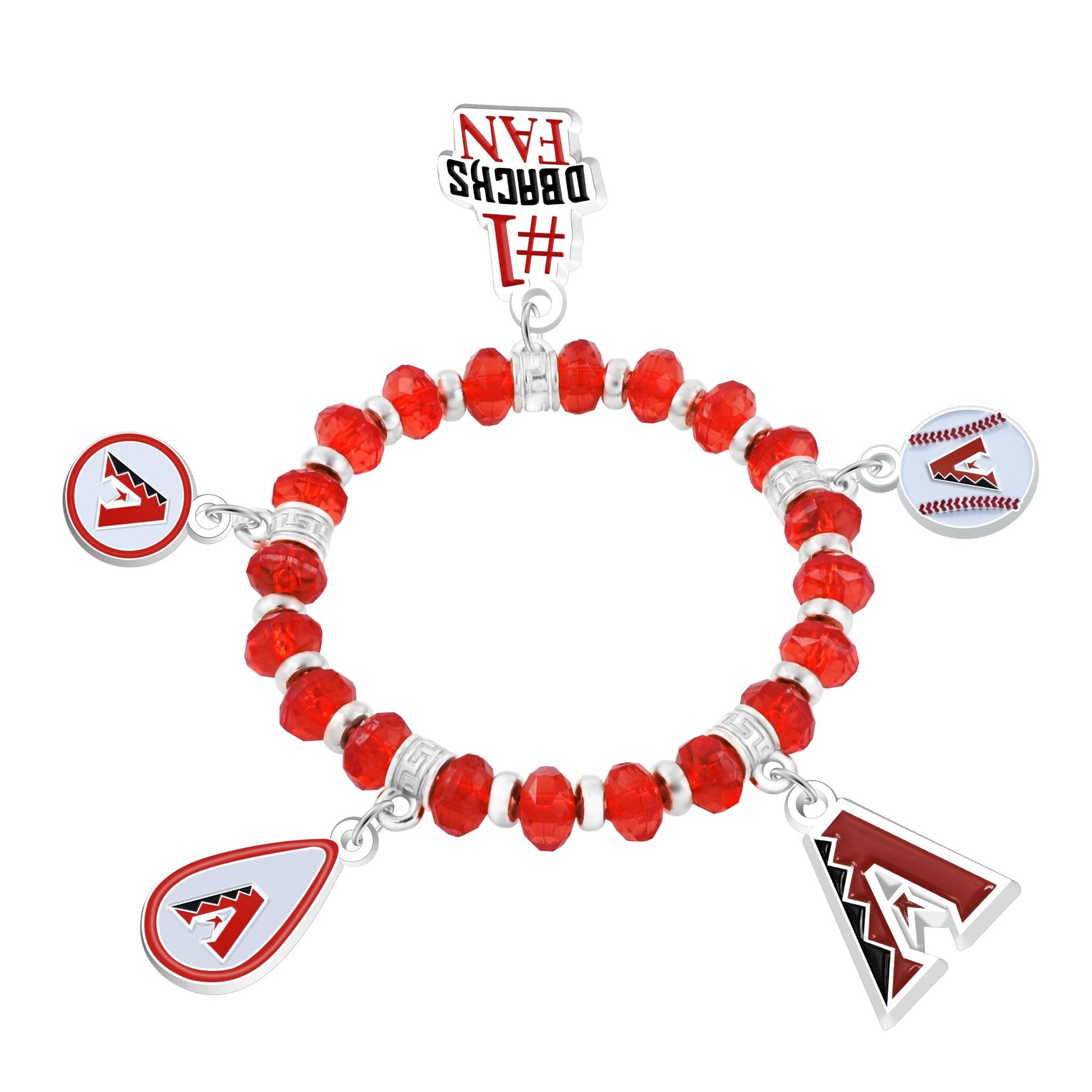 MLB Five Charm Logo Beaded Bracelet - Gamedays Gear - Arizona Diamondbacks