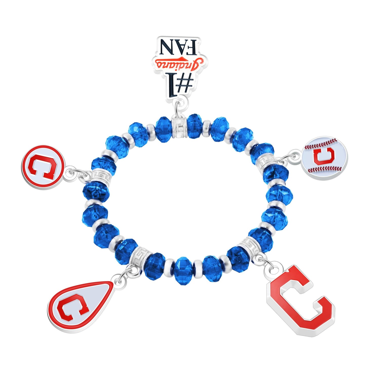 MLB Five Charm Logo Beaded Bracelet - Gamedays Gear - Cleveland Guardians