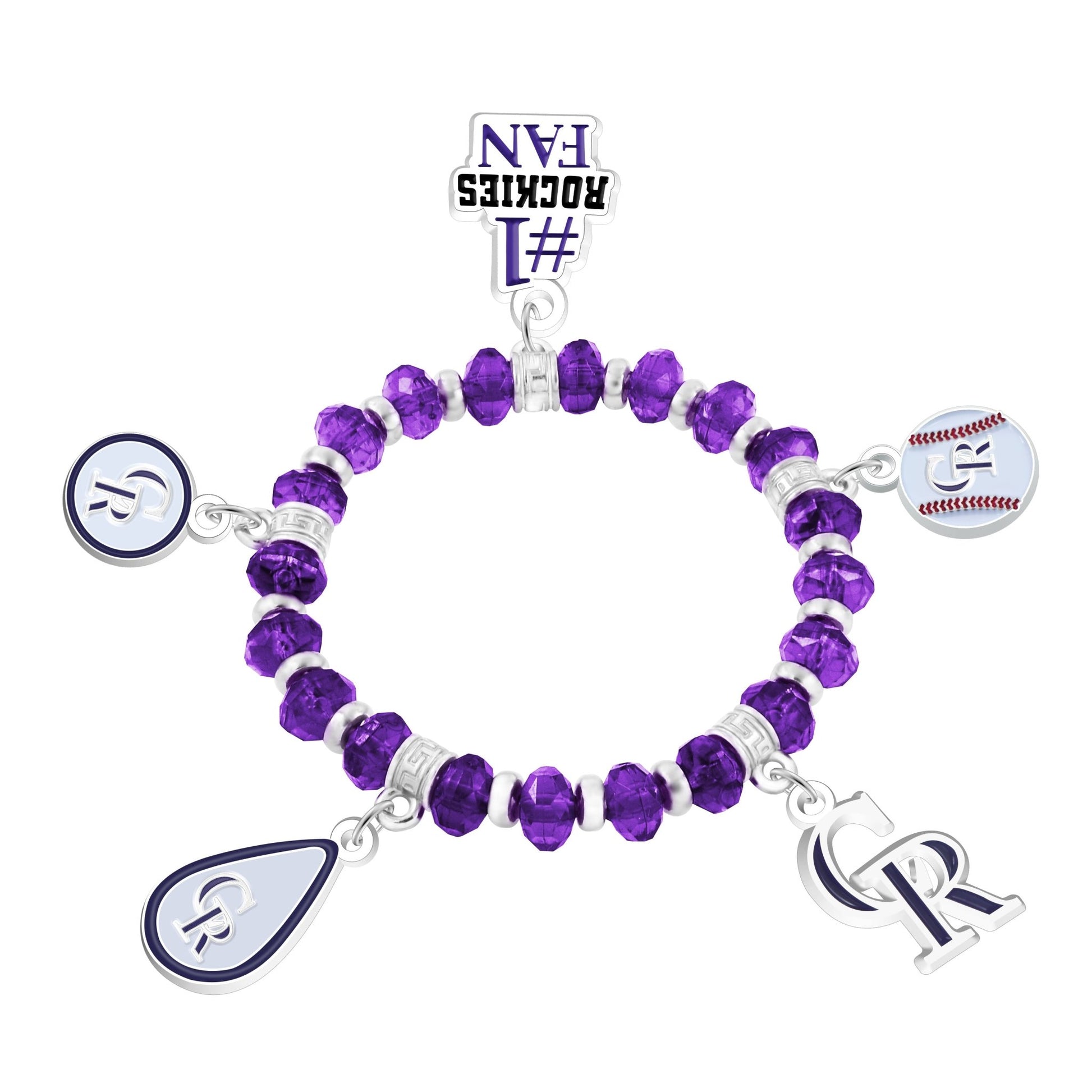 MLB Five Charm Logo Beaded Bracelet - Gamedays Gear - Colorado Rockies