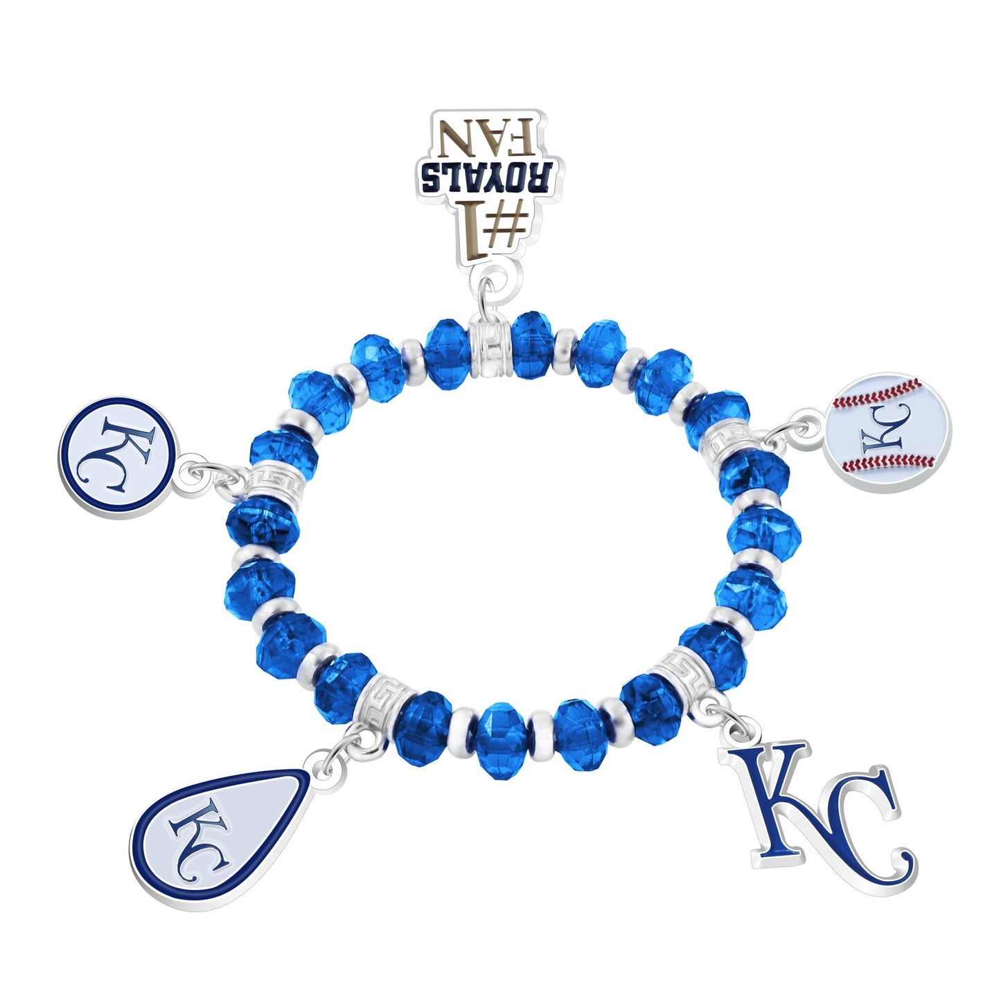 MLB Five Charm Logo Beaded Bracelet - Gamedays Gear - Kansas City Royals