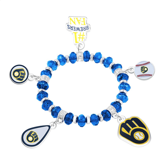 MLB Five Charm Logo Beaded Bracelet - Gamedays Gear - New York Yankees